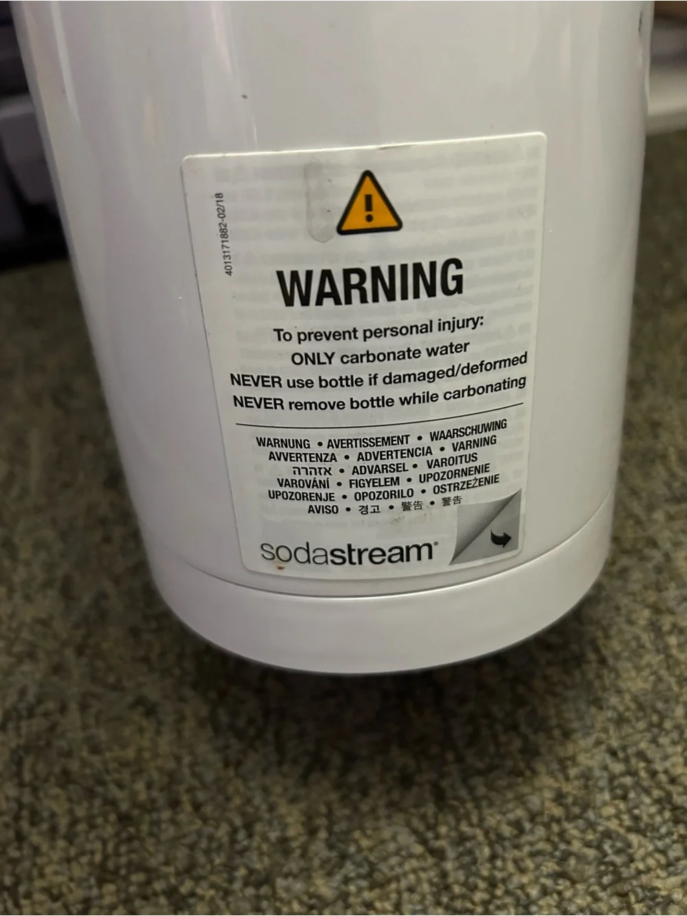 SodaStream Terra White Home Carbonator with Clear Reusable Bottle